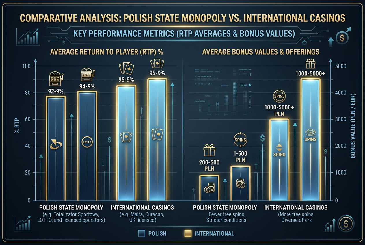 Porównanie parametrów ekonomicznych: Kasyna Polskie vs Zagraniczne 2026